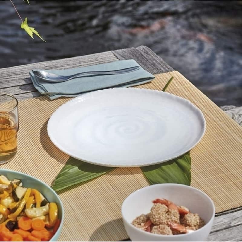 Luminarc Ammonite White Glass Dinnerware Set of 19 for 6