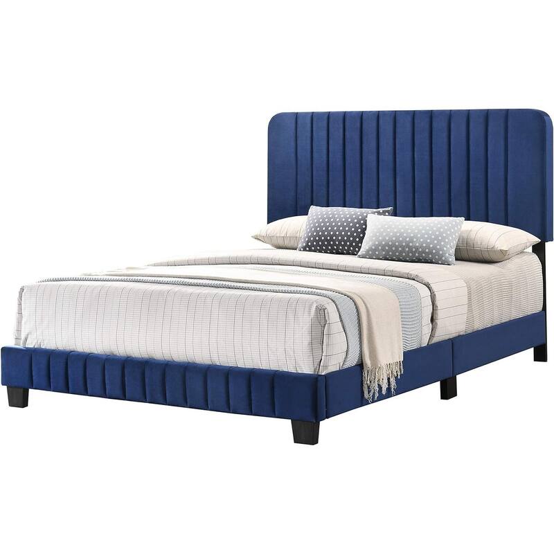 Navy Blue Full Bed with Contemporary Style, Vibrant Finish and Spacious Frame for Guest Rooms or Stylish Bedroom Decor
