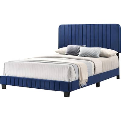 Navy Blue Full Bed with Contemporary Style, Vibrant Finish and Spacious Frame for Guest Rooms or Stylish Bedroom Decor