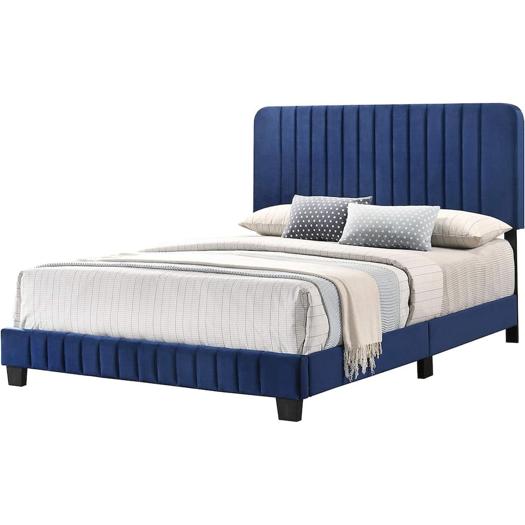 Navy Blue Full Bed with Contemporary Style, Vibrant Finish and Spacious Frame for Guest Rooms or Stylish Bedroom Decor