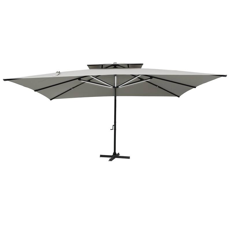 13-Ft Aluminum Dual-Roof Cantilever Umbrella