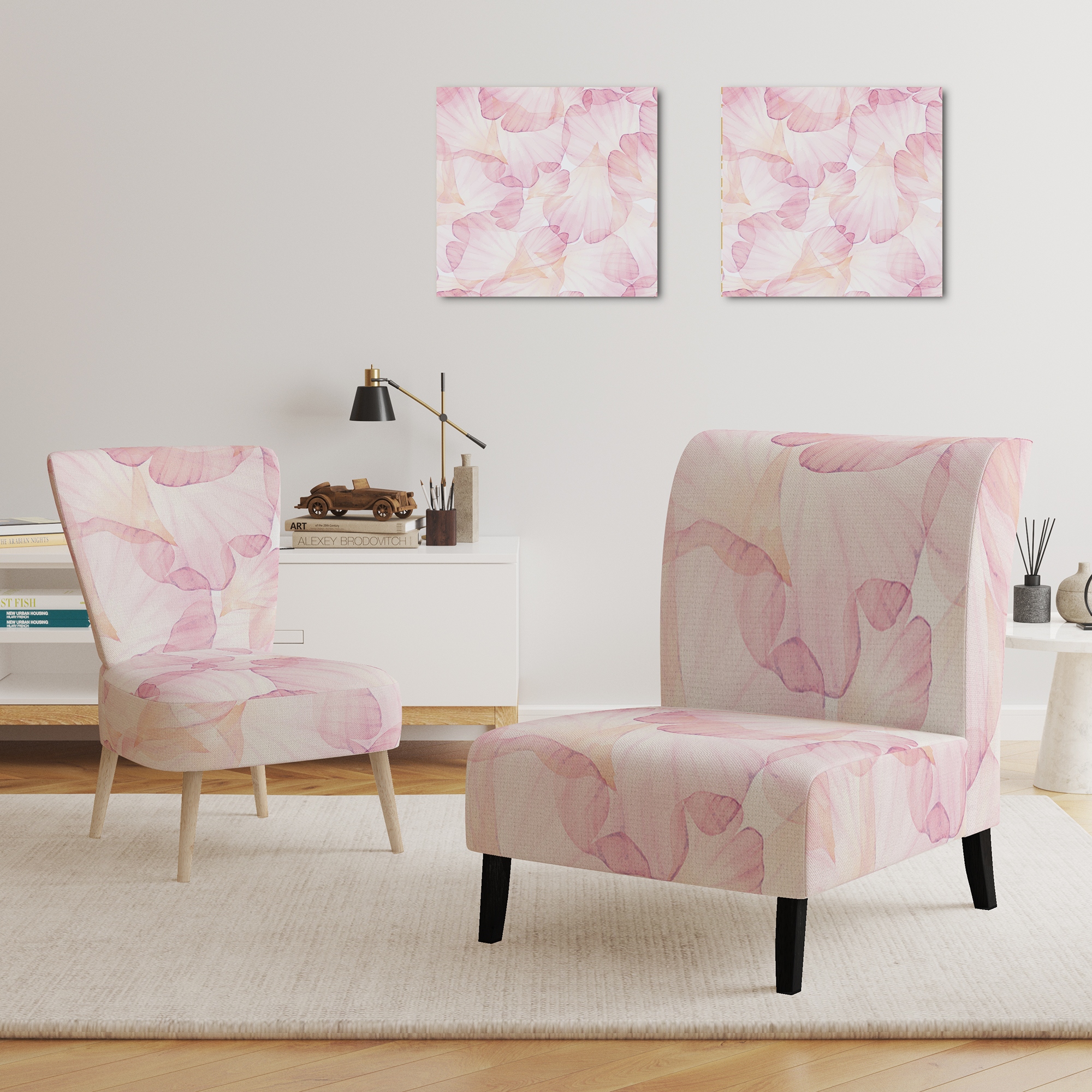 Pink sales pattern chair