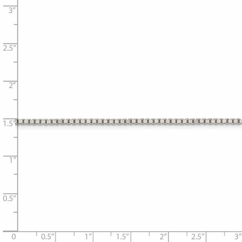 Curata 925 Sterling Silver 1.75mm Box Chain Necklace Options: 20 22 24 26 28 30 36