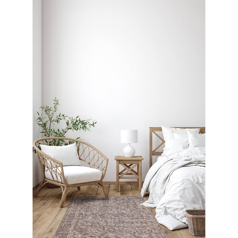 ECARPETGALLERY Hand-knotted Finest Oushak Dark Grey Wool Rug - 5'11 x 8'11