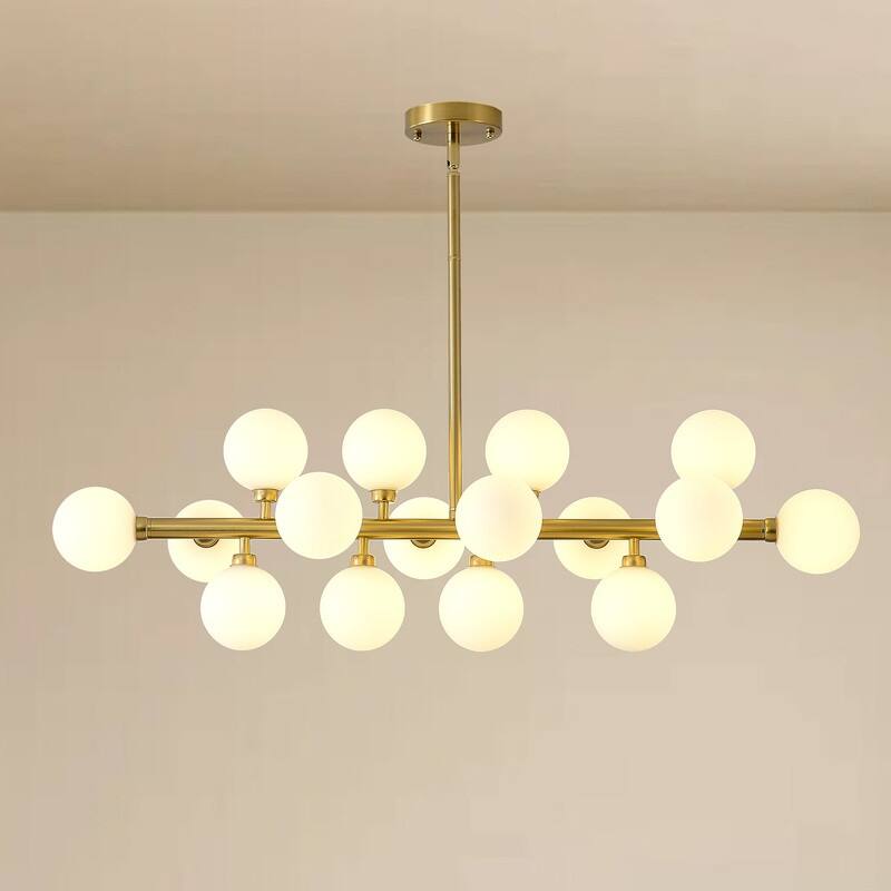 16 Light Modern Sputnik Chandelier Kitchen island Pendant Lights island - 37.4in - Gold and White
