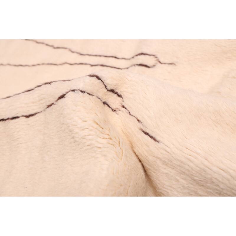 ECARPETGALLERY Hand-knotted Pak Finest Marrakesh Cream Wool Rug - 4'1 x 6'2