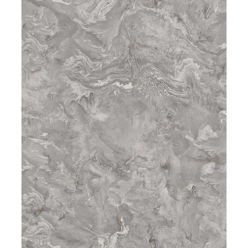 A-Street Prints Meness Grey Metallic Marbling Wallpaper