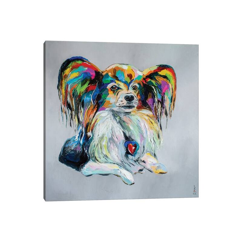 iCanvas "Papillon Dog" by KuptsovaArt Canvas Print