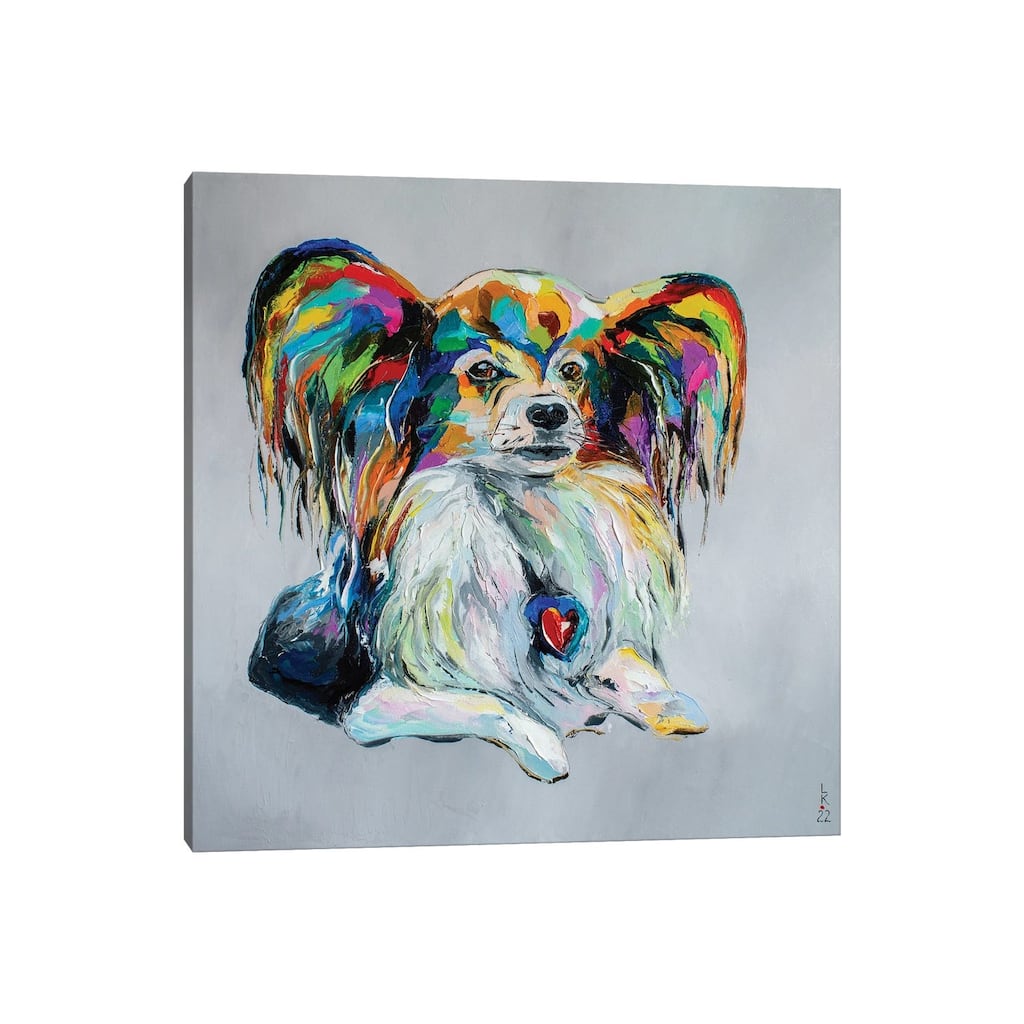 iCanvas "Papillon Dog" by KuptsovaArt Canvas Print