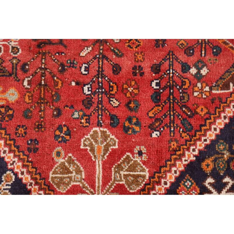 Shiraz Persian Vintage Area Rug Hand-knotted Wool Carpet - 5'2"x 8'3"