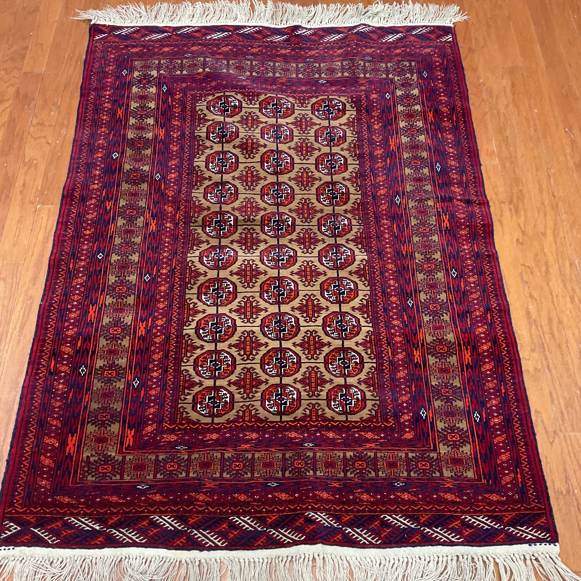 HERAT ORIENTAL Handmade Turkoman Wool Rug - 4'1" x 5'10"