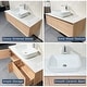 preview thumbnail 4 of 26, 48" Modern Floading Single Bathroom Vanities, Solid Wood, Glossy Stone Vessel, Brown &Light Wood - 47.6" x 19.7