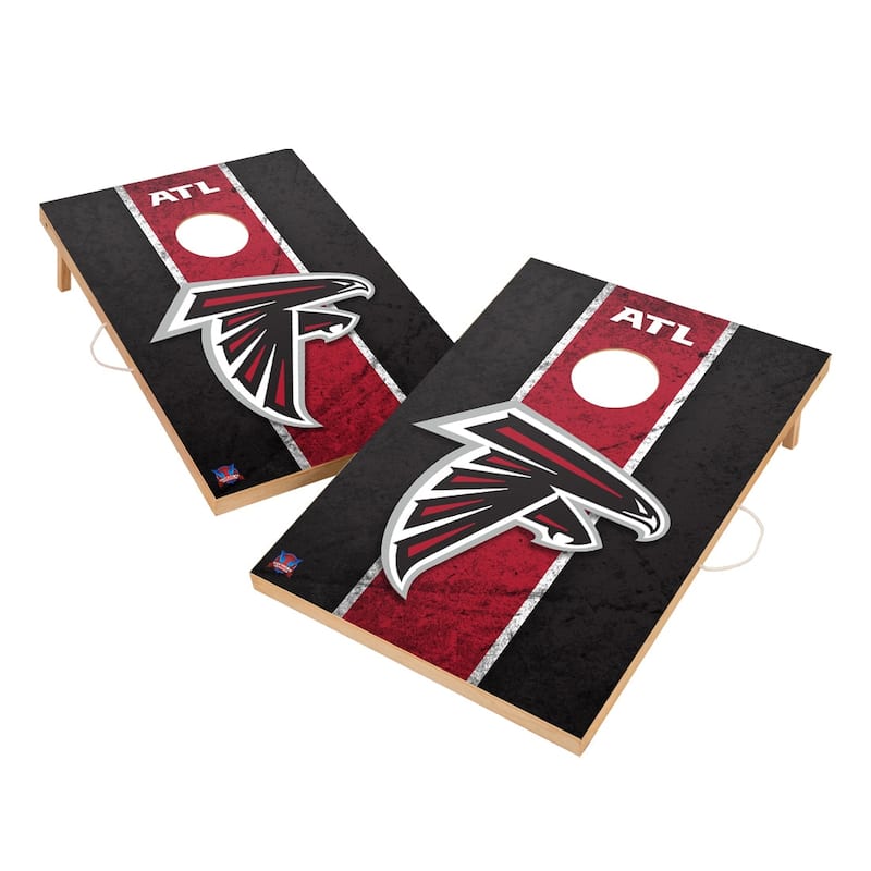 Vintage Atlanta Falcons NFL 2x4 Tailgate Cornhole Boards - Include Team Bags + Carry Case