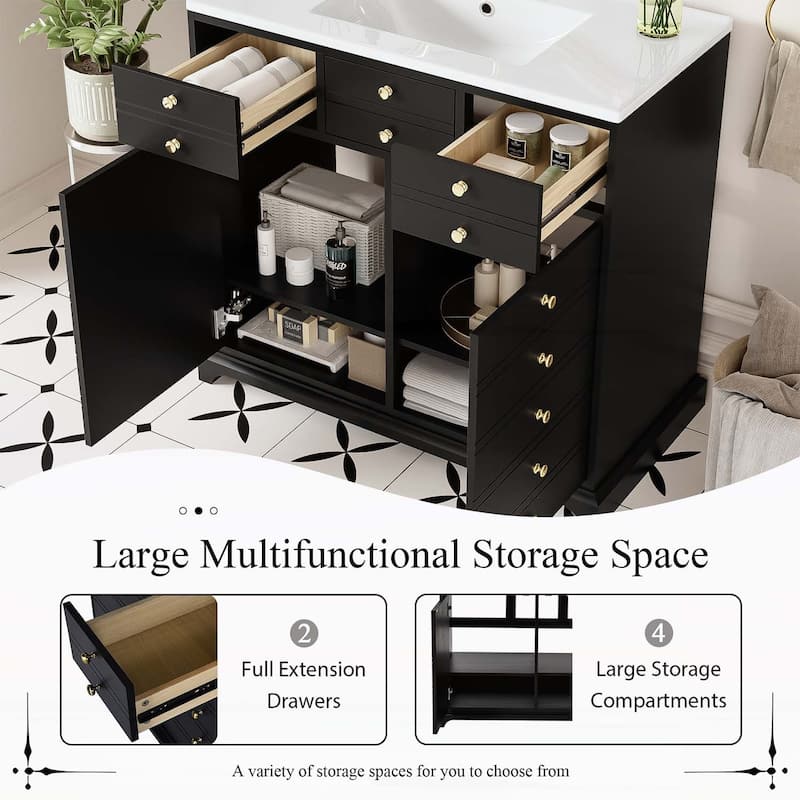 30'' Bathroom Vanity with Ceramic Sink Combo