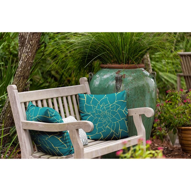 Flower Outline Indoor/Outdoor Throw Pillow
