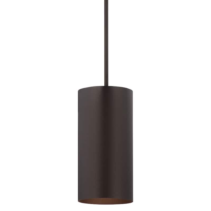 Volume Lighting 1-Light Antique Bronze Aluminum LED Cylinder Pendant - N/A