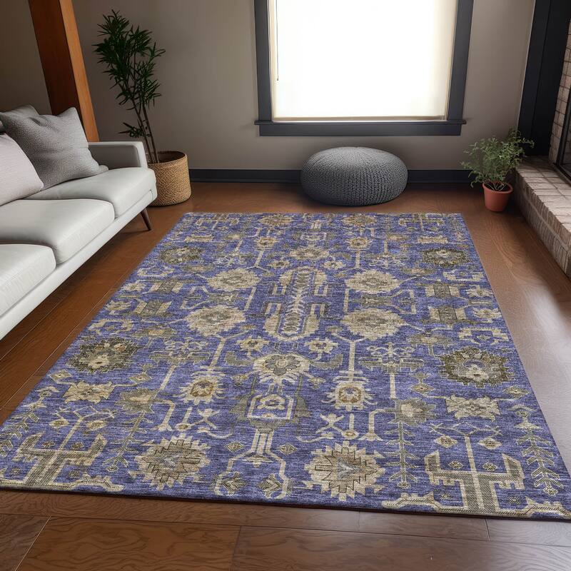 Premium Washable Super Soft Traditional Global Mayfield Rug - Purple - 2' 6" x 3' 10" - Rectangle