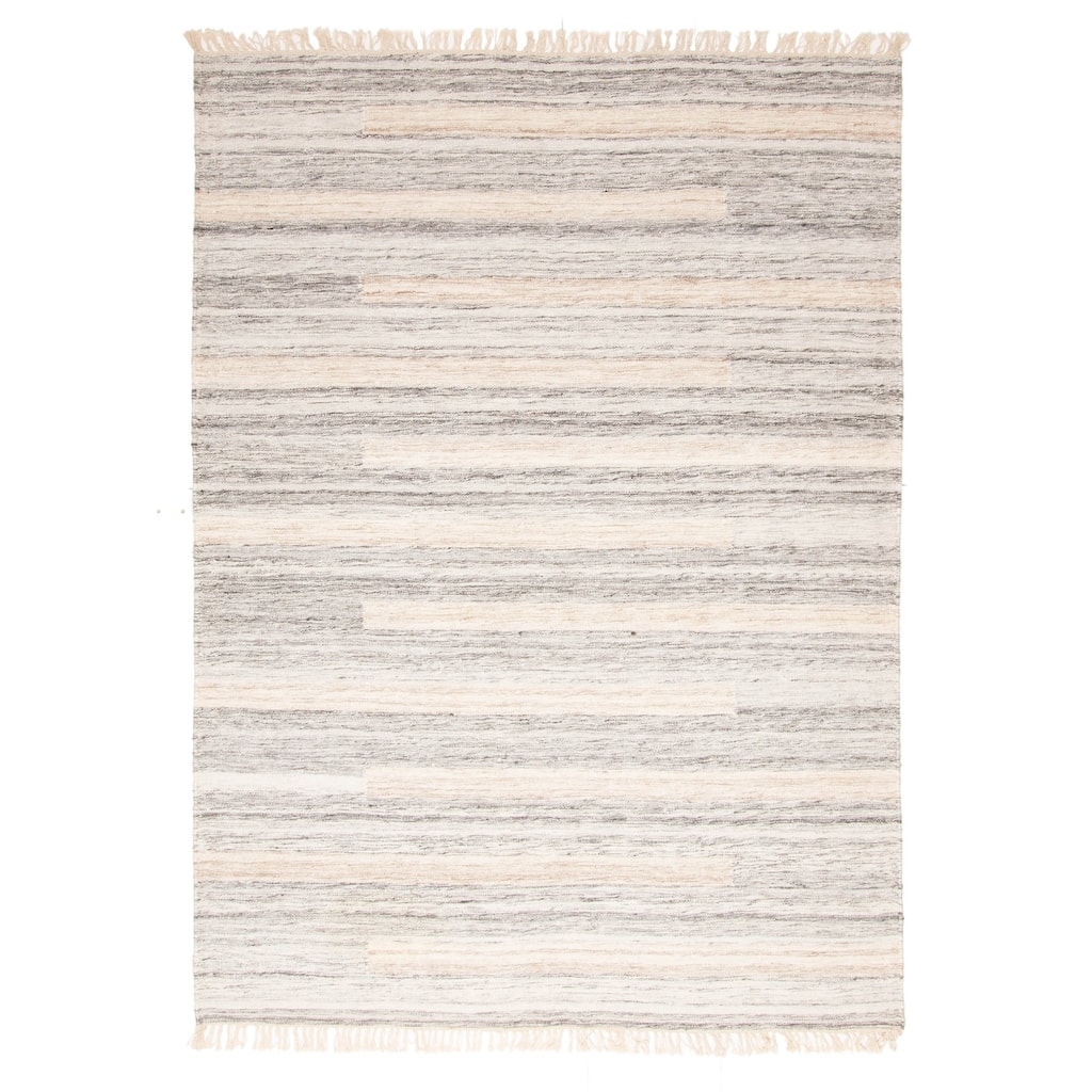 ECARPETGALLERY Flat-Weave Ankara FW Grey Wool Kilim - 5'3 x 7'5