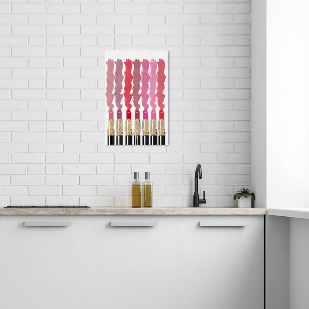 Wynwood Studio Canvas Fashion and Glam Lipstick Galore Gold and Metallic Gold Glam Wall Art Canvas Print