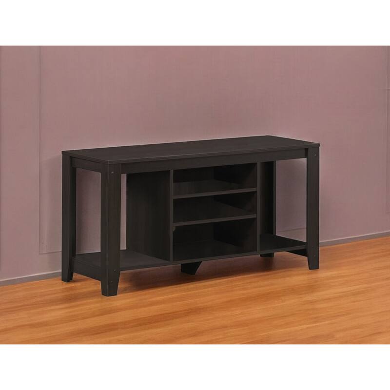 Contemporary Wood TV Console with Open Storage 48-Inch Entertainment Stand for 55 Inch Screens - 24.25"H x 17.25"W x 47.75"L