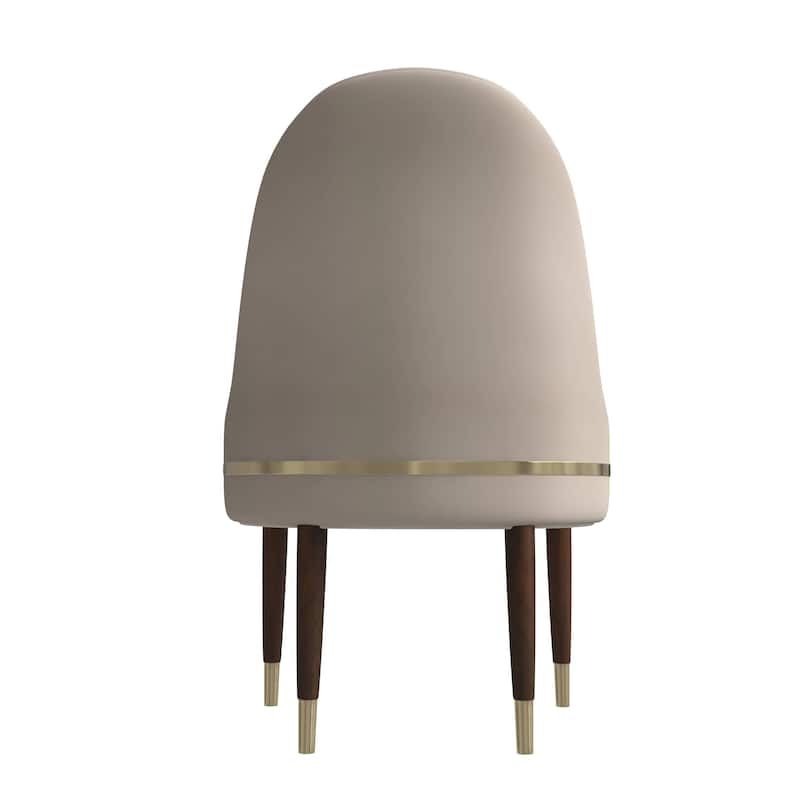 Elara Dining Chair Upholstered in Leather with Ripple Back Design Set of 2