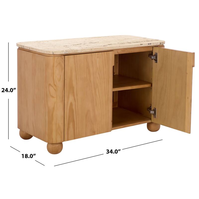SAFAVIEH Couture Giuletta Travertine Top Chest - 34"W x 18"D x 24"H