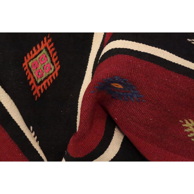 Hand Woven Oriental 100% Wool Carpet Southwestern Tribal Red Kilim Area Rug - 10' 2'' X 5' 10''