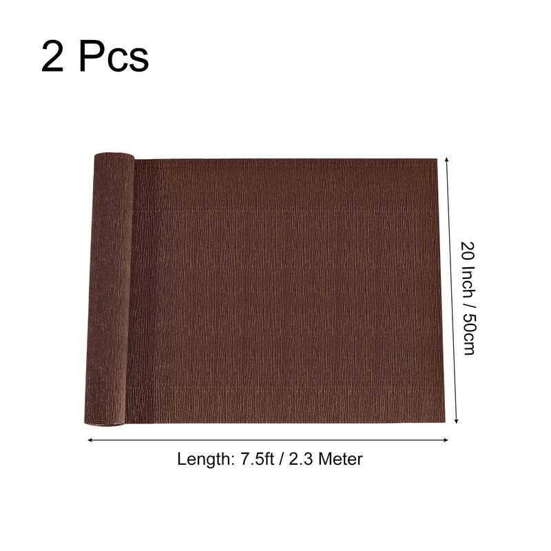 2pcs Crepe Paper Rolls DIY Decoration 7.5ft Long 20 Inch Wide - Dark Brown