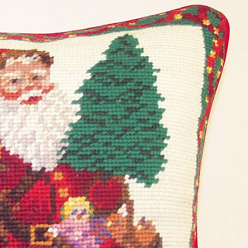 Christmas 12" x 14" Toy Bag Needlepoint Pillow