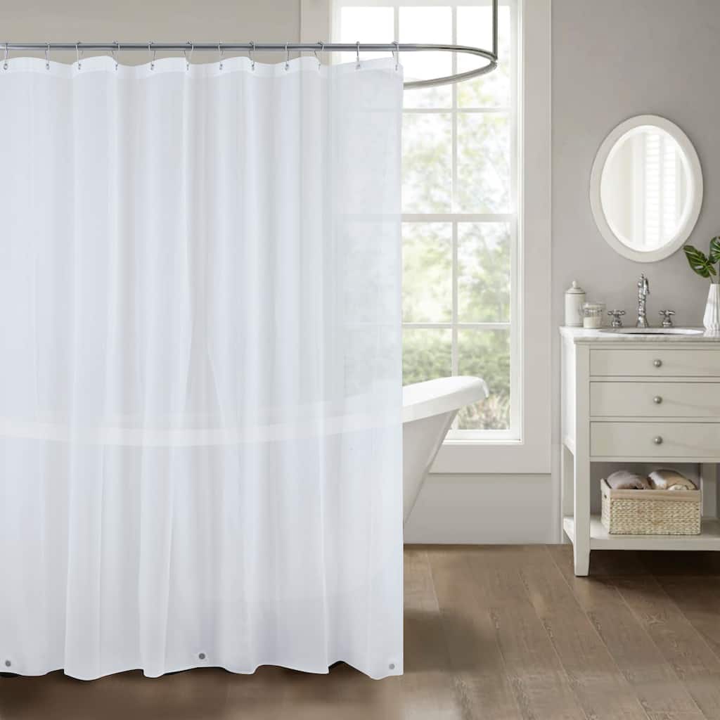 Stripe Embossed Peva Shower Curtain Liner with Magnets