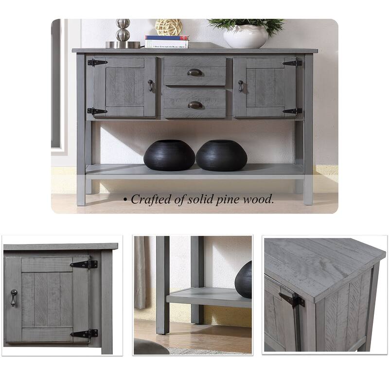 Solid Wood Sideboard Console Table with 2 Drawers