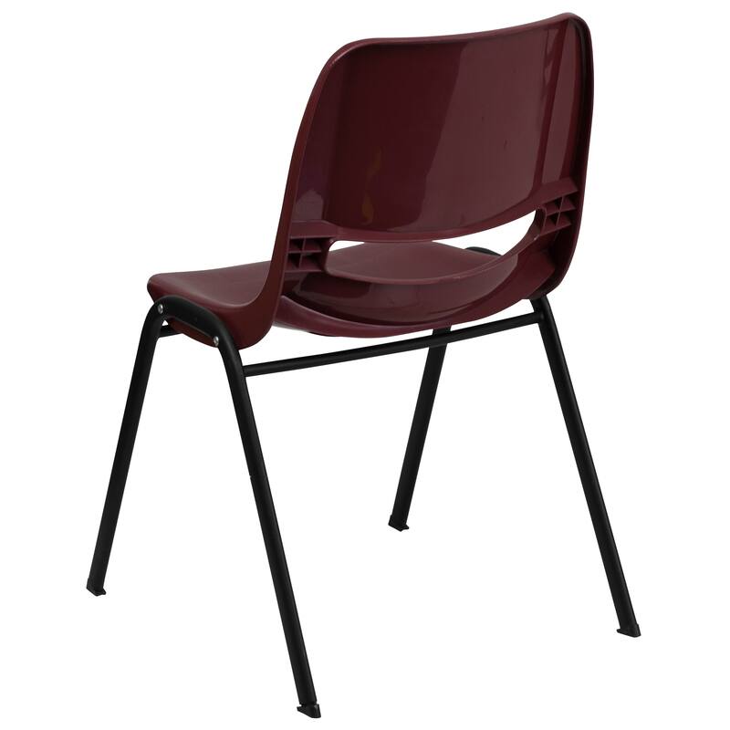 5 Pack 880 lb. Capacity Ergonomic Shell Stack Chair with Metal Frame - 23.5"D x 19.25"W x 32"H
