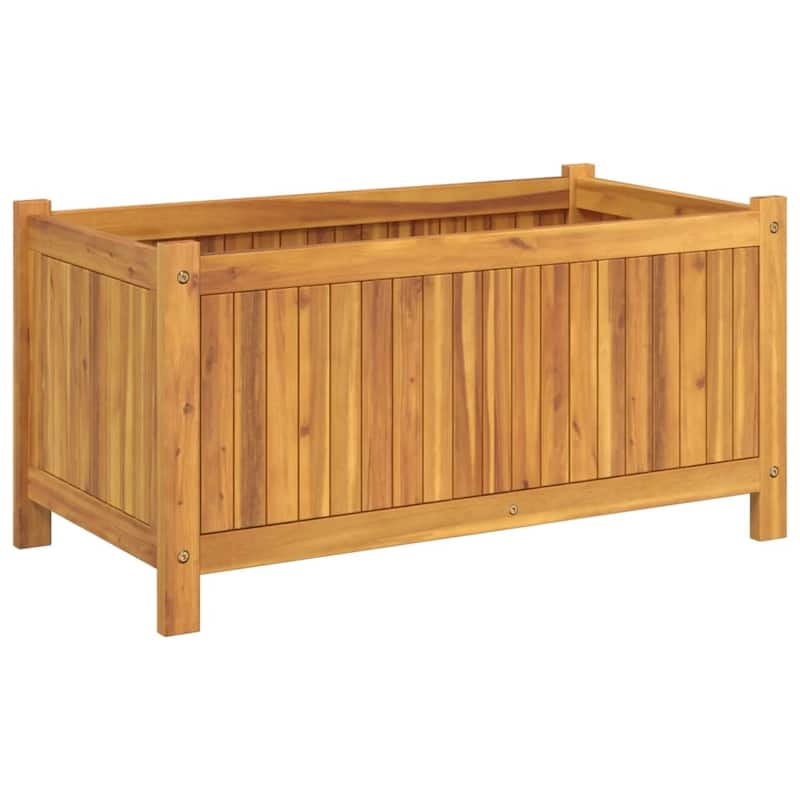 vidaXL Garden Planter with Liner Outdoor Flower Pot Box Solid Wood Acacia