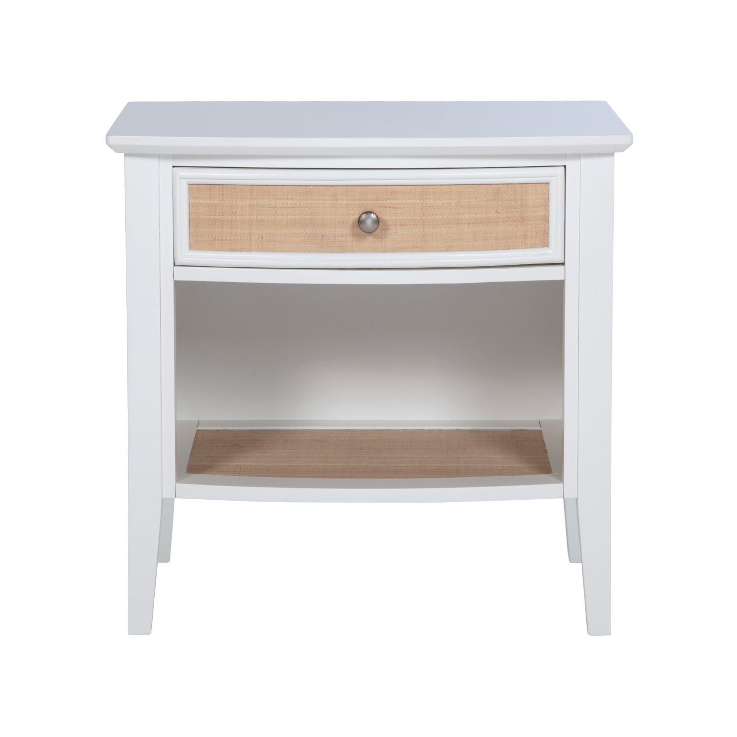 1 Drawer and 1 Shelf Wooden Nightstand in White