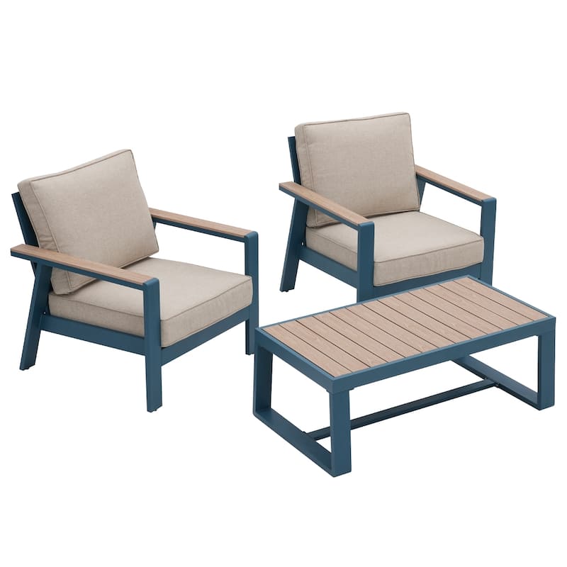 Zenova Aluminum Patio Conversation Sets,Outdoor Sofa Sets - 2-Seat