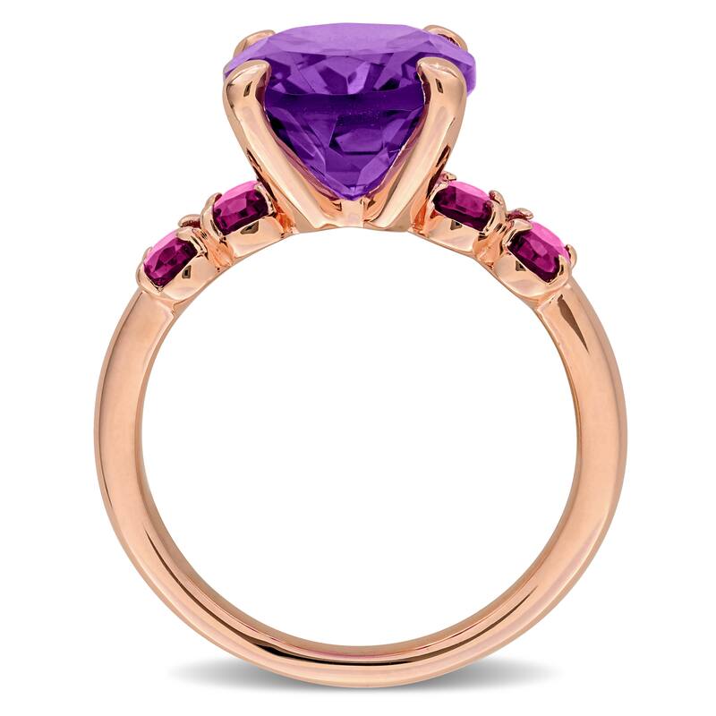 Miadora 6ct TGW Amethsyt and Rhodolite Ring in Rose Plated Sterling Silver
