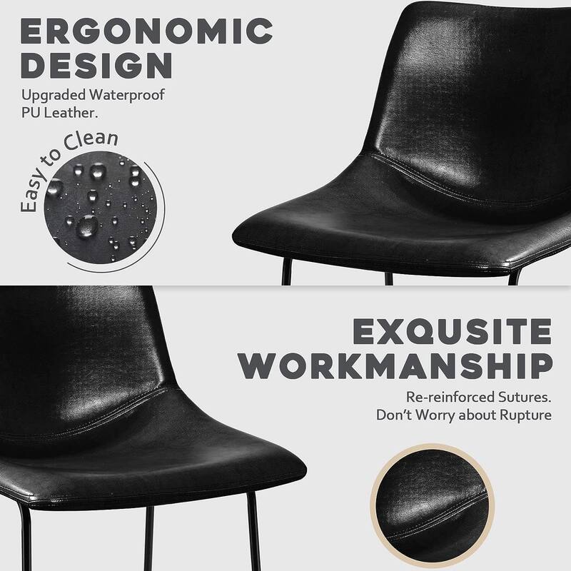 Bossin 18/26/30 inch Bar Stools,Counter Height Bar Stools with Back Modern PU Leather Stools Dining Chair with Footrest