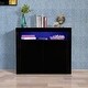 preview thumbnail 4 of 5, Living Room Sideboard Storage Cabinet Modern black kitchen wood cupboard with 2 door
