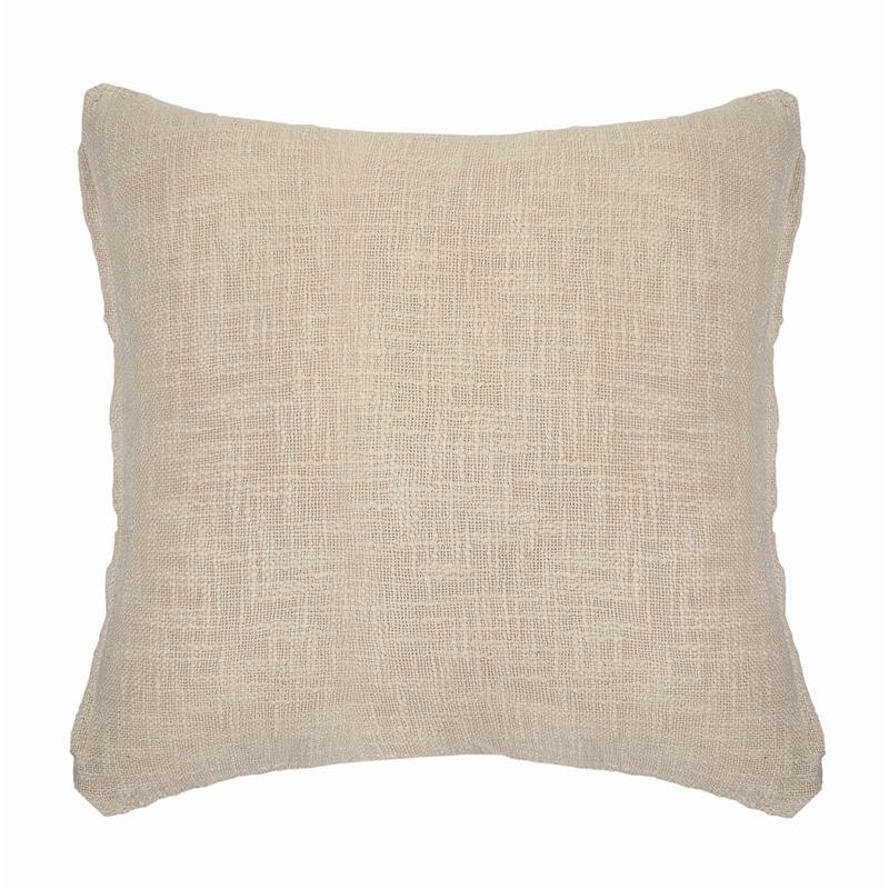 Sevita Heartham Farmhouse Beige Shag Diamond Cotton Decorative Throw Pillow Cover