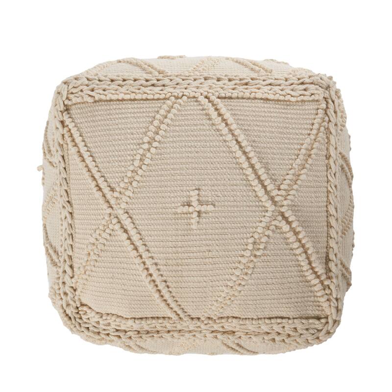 Fossa Handcrafted Boho Large Rectangular Pouf by Christopher Knight Home