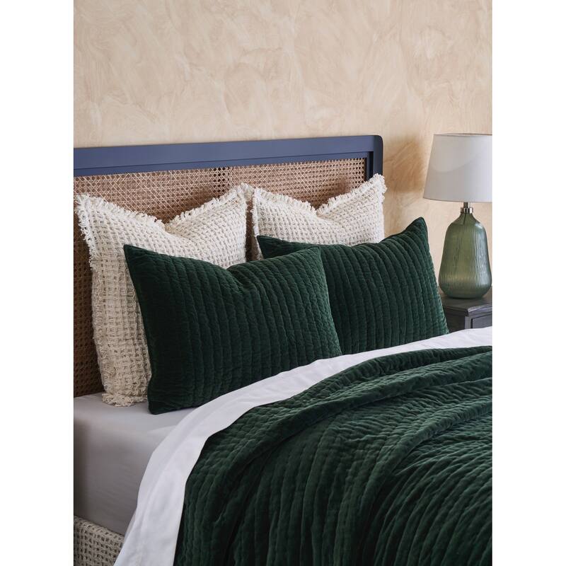 Ethan, Cotton/Velvet, Kale, Quilt or Sham