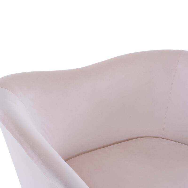 Christopher Knight Home - Eliana Modern Teddy Fabric Accent Chair with Curved Backrest and Gold Legs