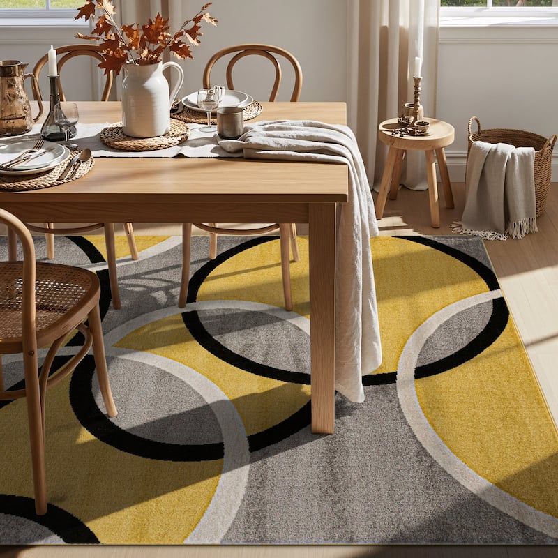 World Rug Gallery Modern Abstract Circles Area Rug