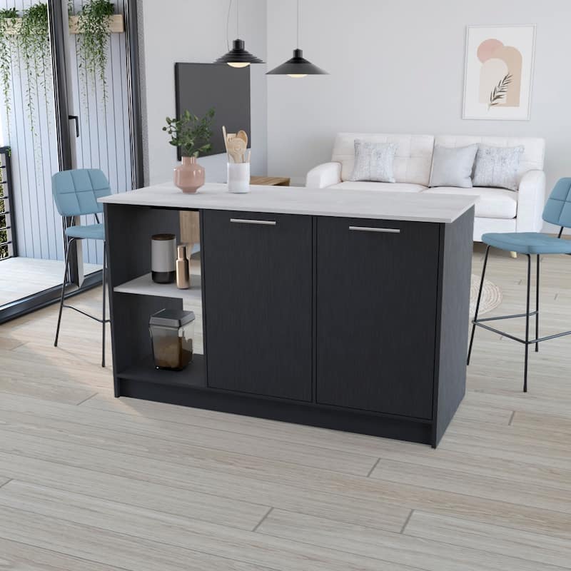 Kitchen Island for Dining Room,Two open storage shelves, Kitchen