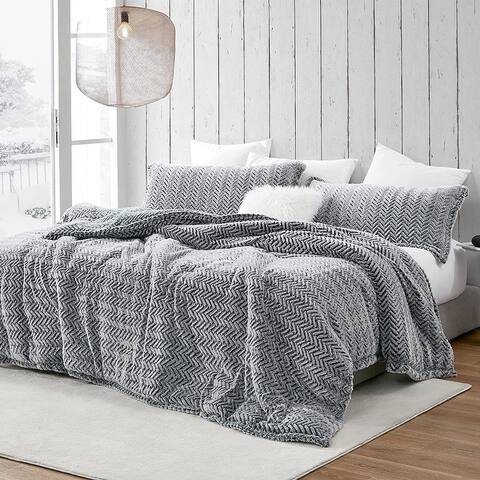Cozy Peaks - Coma Inducer® Oversized Comforter Set - Chevron Frosted Black