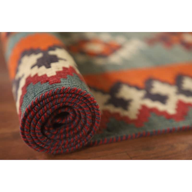 Flatweave Vegetable Dye Tribal Kilim Qashqai Persian Antique Area Rug - 4'11"x 8'1"