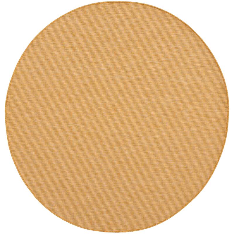 Nourison Selerno Indoor/Outdoor Solid Area Rug - 6'xRound - Yellow