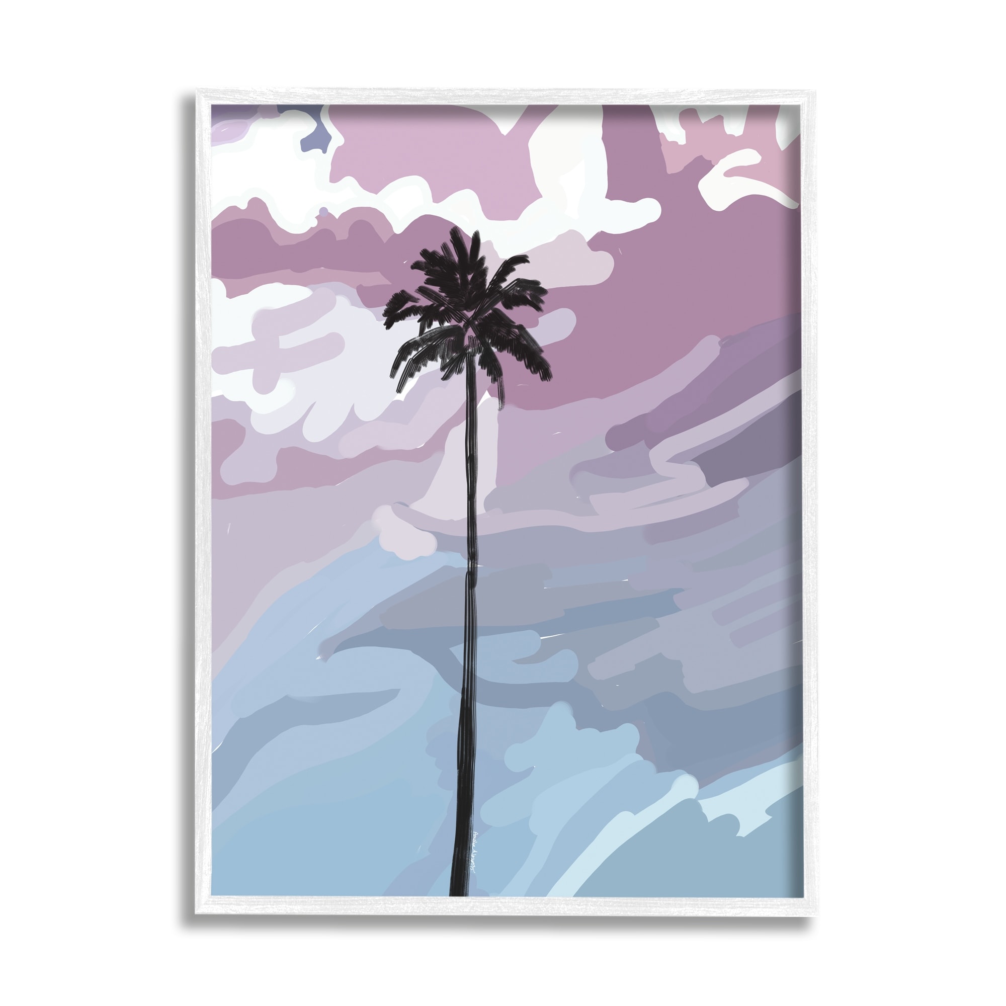 Stupell Purple Sunset Tropical Palm Framed Giclee Art by Amelia Noyes