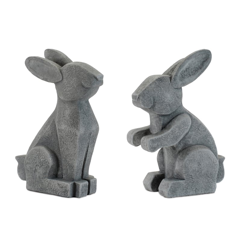 Modern Sitting Bunny Figurine (Set of 2)