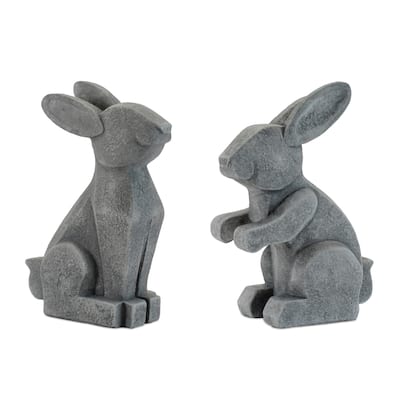 Modern Sitting Bunny Figurine (Set of 2)
